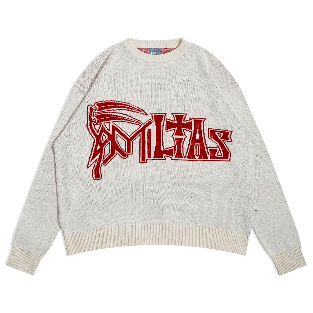 FAMILIAS® Sweater Rajut Pria Broken White DOLCA | Original |100% Cotton