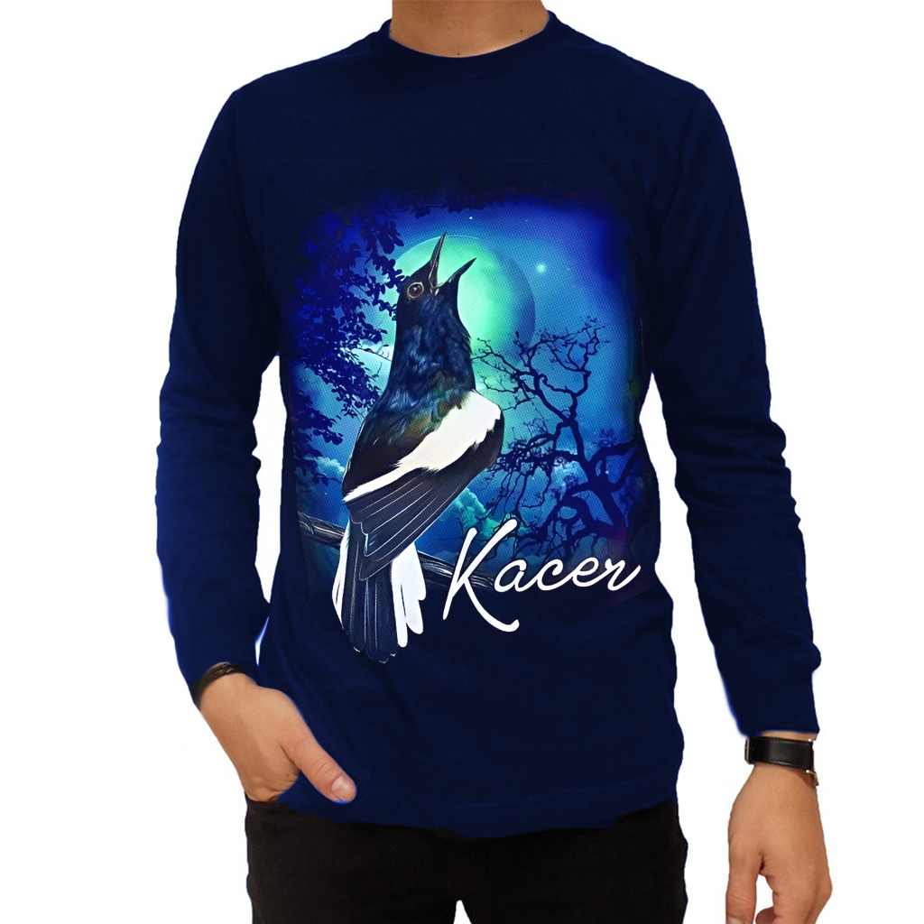 KAOS LENGAN PANJANG PRIA DISTRO BURUNG KACER BAJU KEREN TERBARU DEWASA JUMBO TEBAL ORIGINAL