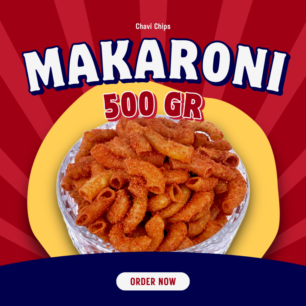 

Chavi Chips - Makaroni 500 gr - Asin Pedas Jeruk