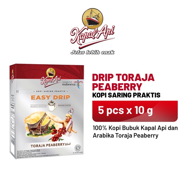 

KAPAL API Drip Toraja Peaberry 1 Folding Box (5 x 10 gr)