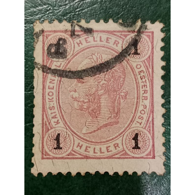 

Prangko Austria 1 Heller Emperor Franz Joseph Tahun 1899 USED