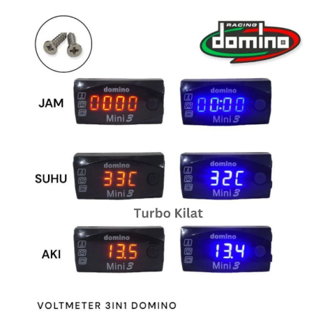 TK Voltmeter 3 in 1 Voltmeter Aki Voltmeter Motor Voltmeter 3 Mode Pengukur Voltmeter Suhu dan Waktu