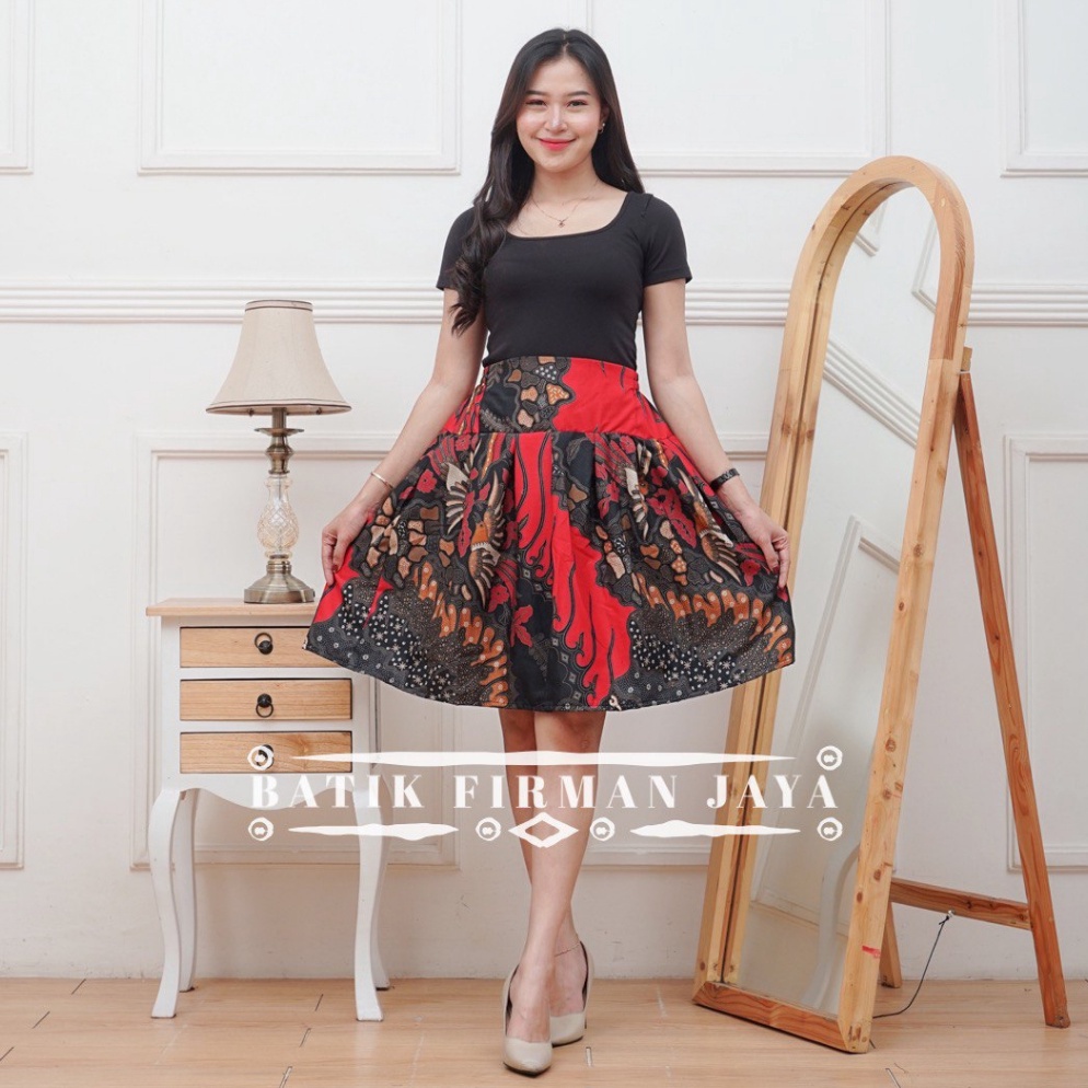 Model Baru FJ BUSANA ROK BATIK PENDEK WANITA DEWASA ROK KLOK PAYUNG HALUS