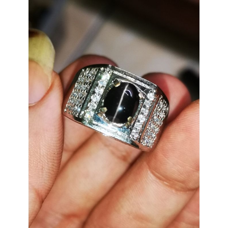 CINCIN BATU PERMATA NATURAL CAT'S EYE SILIMANITE