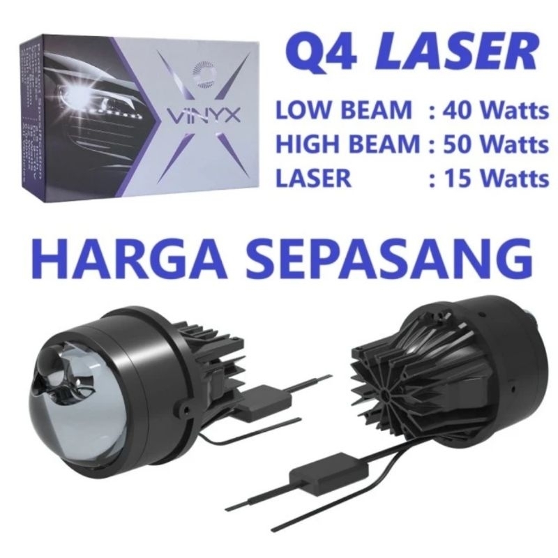 Foglamp Projector Vinyx Q4 Laser LED BILED Lampu Kabut Mobil 3 Inch - Vinyx Q4 Laser, Honda