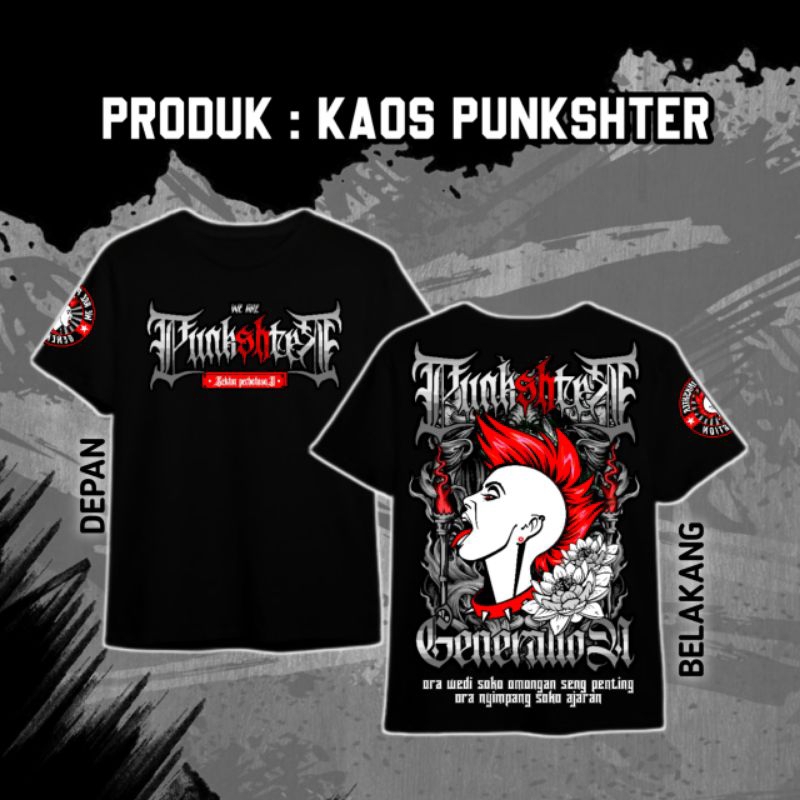 kaos PUNKSHTER merah v2 free request daerah