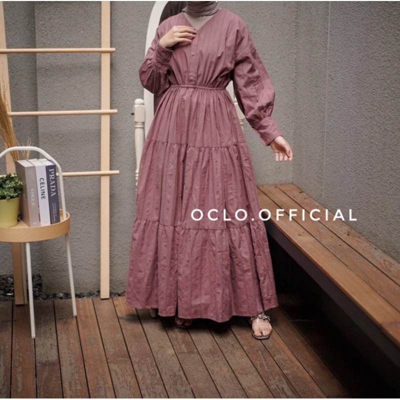 (Preloved) FREE HIJAB Thiacyla Dress lebaran by oclo