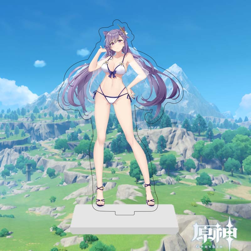 Standee Akrilik Genshin Impact Stand Acrylic Besar 15cm Bening Transparan Koleksi Figur Pajangan Ani