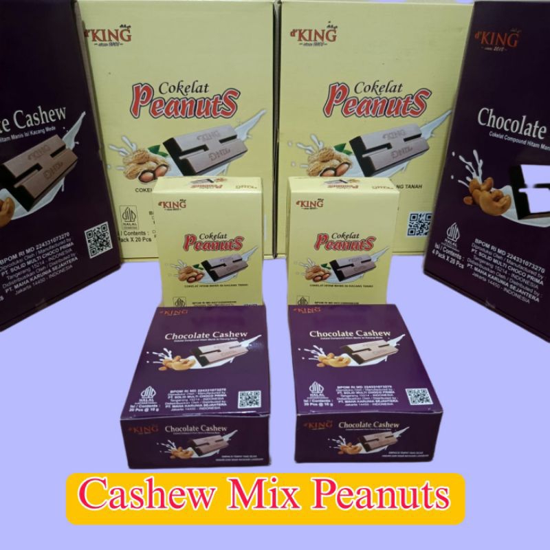 

1 Dus isi 4 Pack Coklat Cashew mix Cokelat Peanuts d'KING