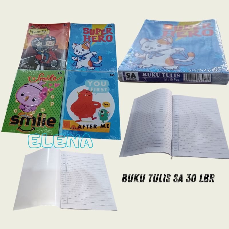 

buku tulis SA 30 lembar/ buku tulis murah meriah 30 lembar(10pcs)