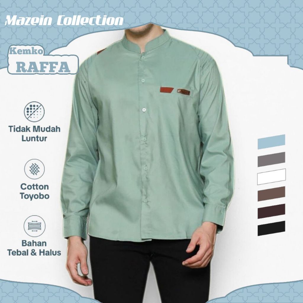 Asakhi - Baju Koko Pria Dewasa Lengan Panjang Raffa Warna Merah Bata