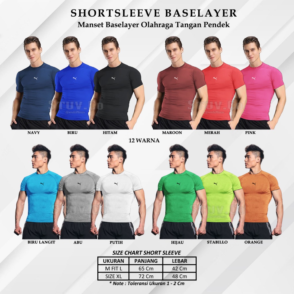 BAJU BASELAYER LENGAN PENDEK SHORTSLEEVE DALEMAN FUTSAL RENANG SEPAKBOLA OLAHRAGA UNISEX