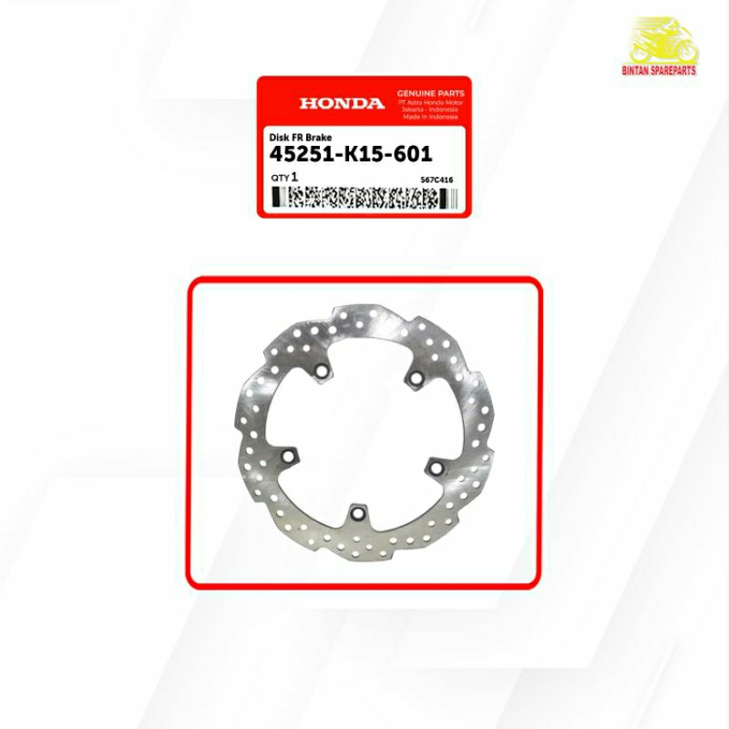 Piringan Cakram Depan Disk FR Brake 45251 K15 601