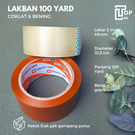 

LAKBAN 100 YARD 45MM 2 INCH BENING & COKLAT