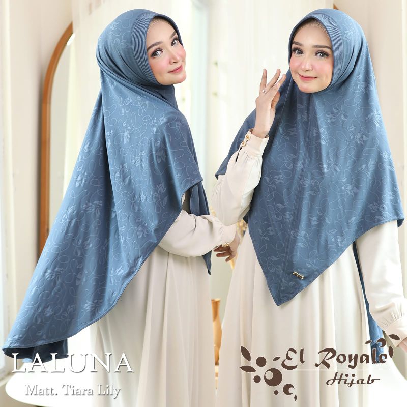 El Royale Hijab Tiara Instan matt Jersey embos