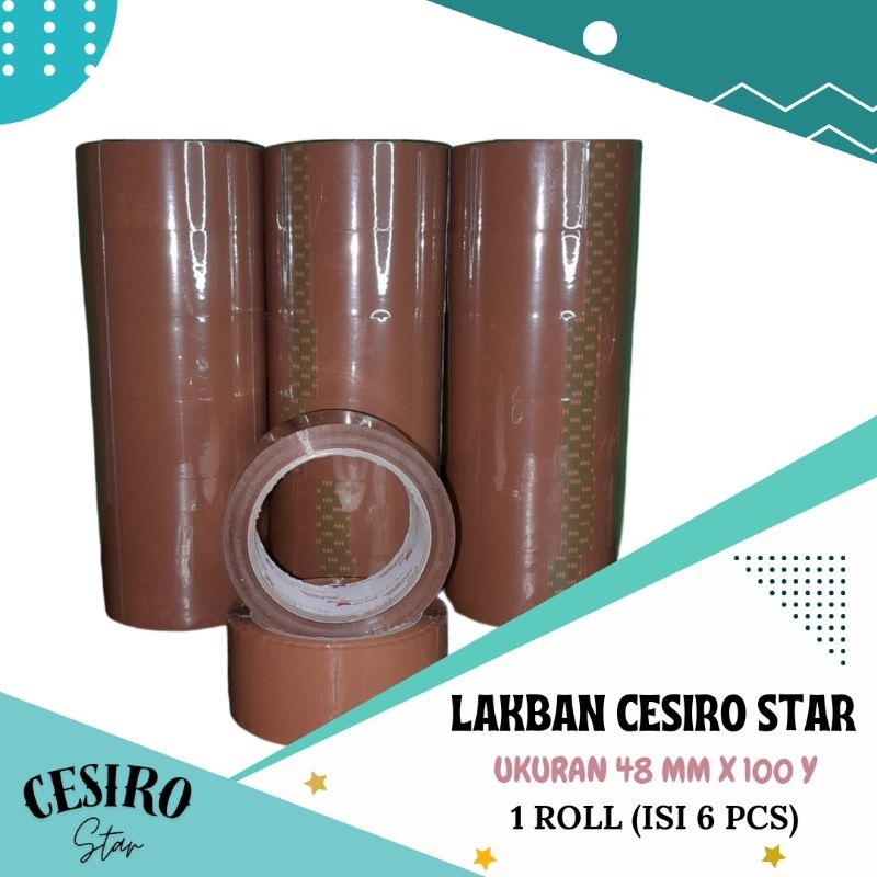 

Lakban Coklat 48mm x 100Y Cesiro Star (1 Roll Isi 6 Pcs)