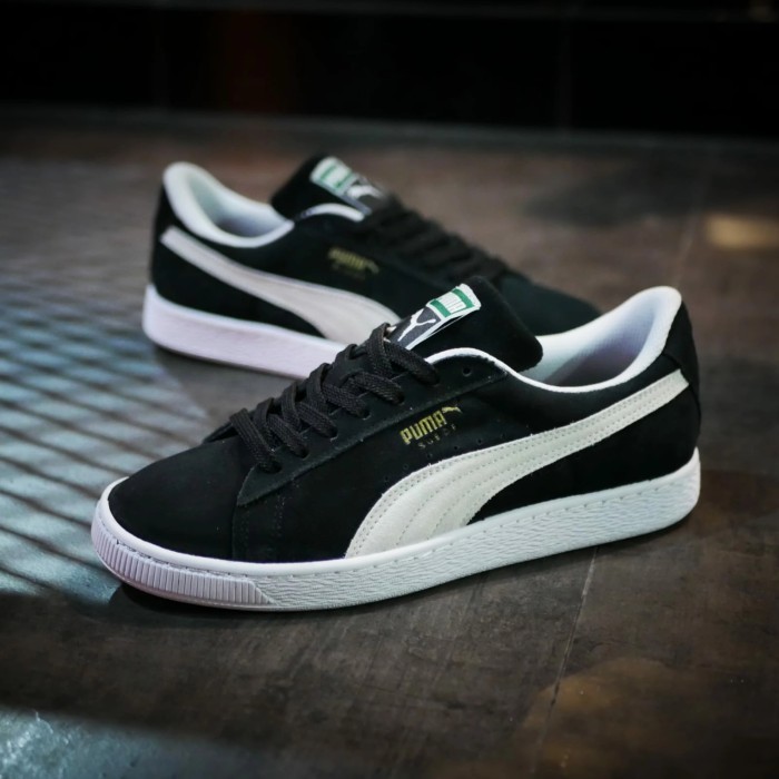 SEPATU OLAHRAGA PUMA HITAM PUTIH BEST SELLER HARGA TERJANGKAU KUALITAS ORIGINAL BAHAN SUEDE