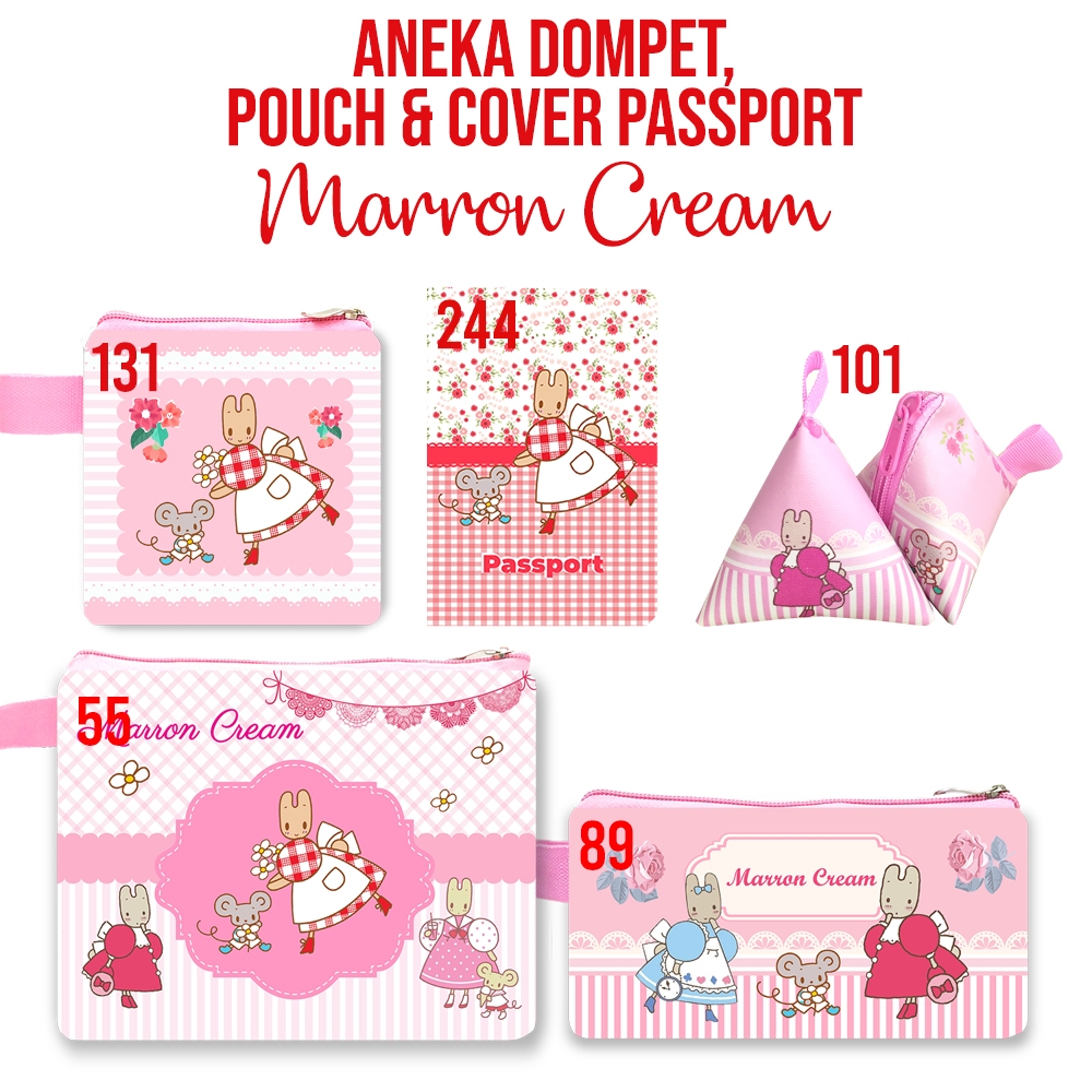 Maroon Cream Sanrio Dompet Mini Wallet Case Pouch Sling Bag Tas Selempang Mouse Pad Marron Maron