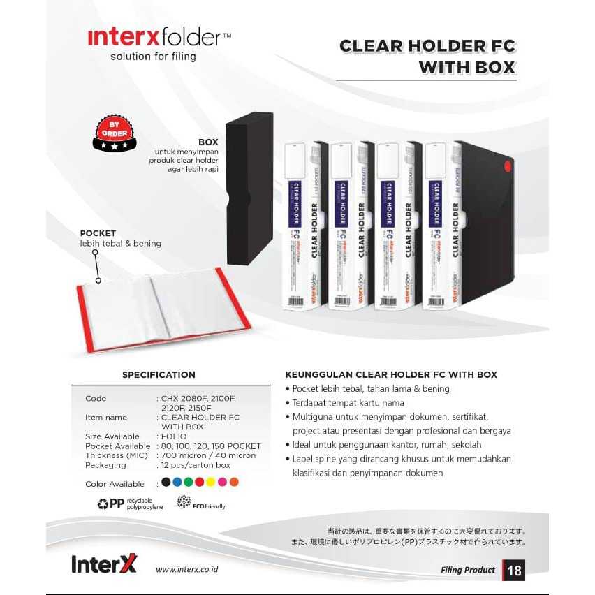 

Clear Holder Inter X Folder 100 Pocket Folio + Box Cover