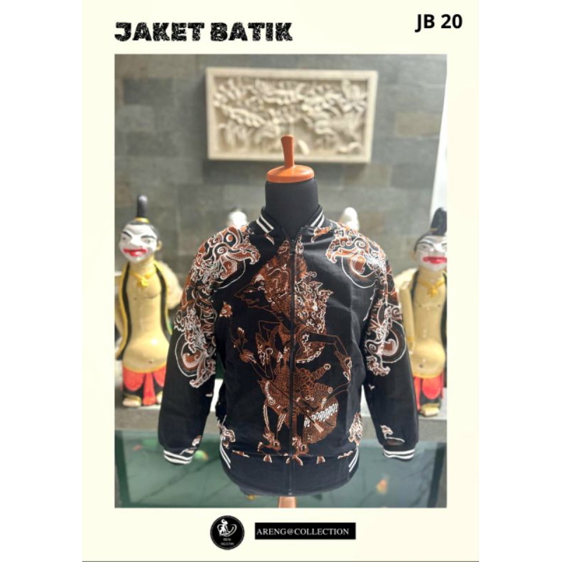 jaket pria bomber batik