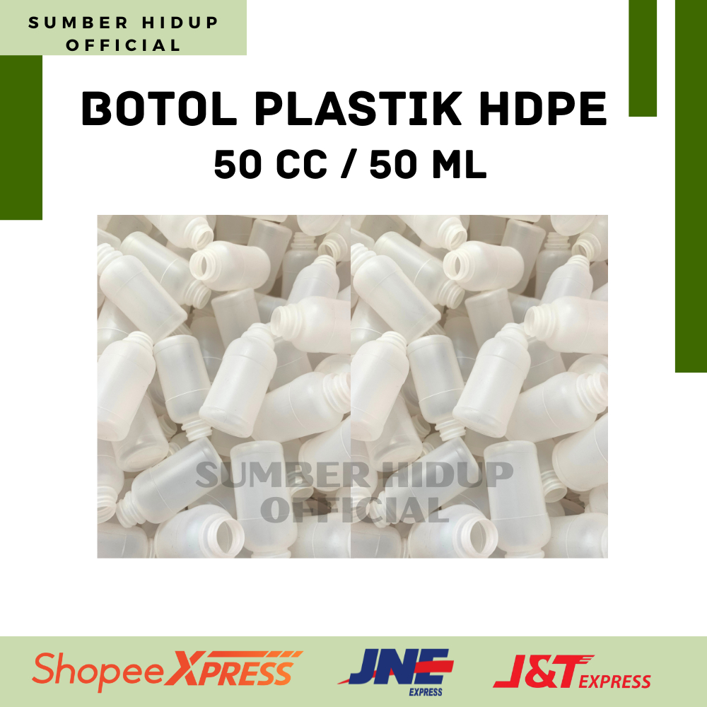 BOTOL PLASTIK HDPE 50ML | 50CC TUTUP HITAM DAN KLEP PUTIH SAK SAKAN ISI 1500PCS