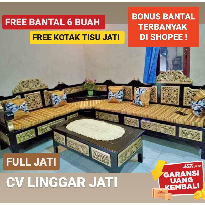 Kursi Sudut Mahkota Jati Kursi Set Ukir Mewah