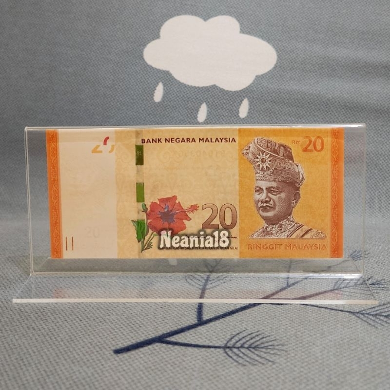 Akrilik Tempat Uang Pajangan Hiasan Malaysia 20 Ringgit