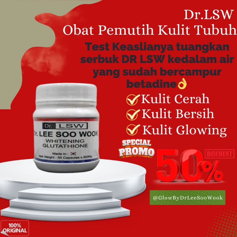 DR LSW WHITENING GLUTATHIONE Kapsul Pemutih ORIGINAL KOREA Obat Pemutih Kulit Badan 50 Kapsul