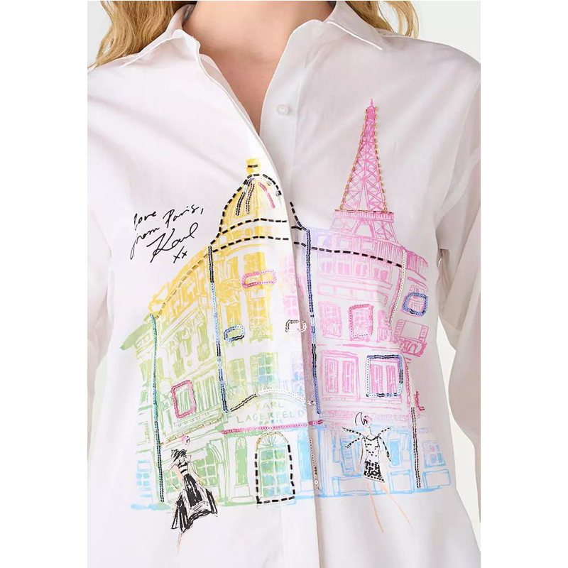 KARL LAGERFELD PARIS Outline in sequins SHIRT ORIGINAL NEW 