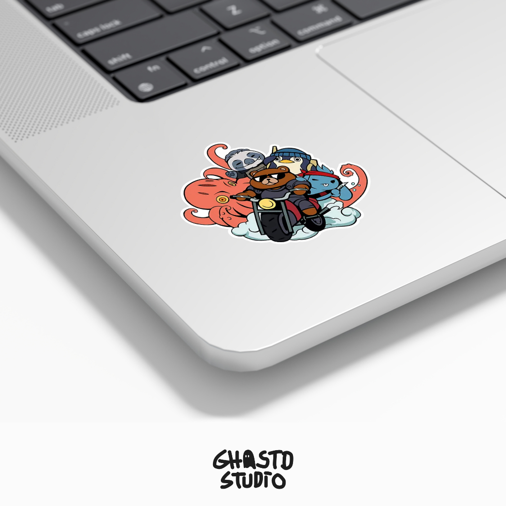 

Bear Riding Motorcycle Valorant Spray Sticker | 5 cm Vinyl Glossy