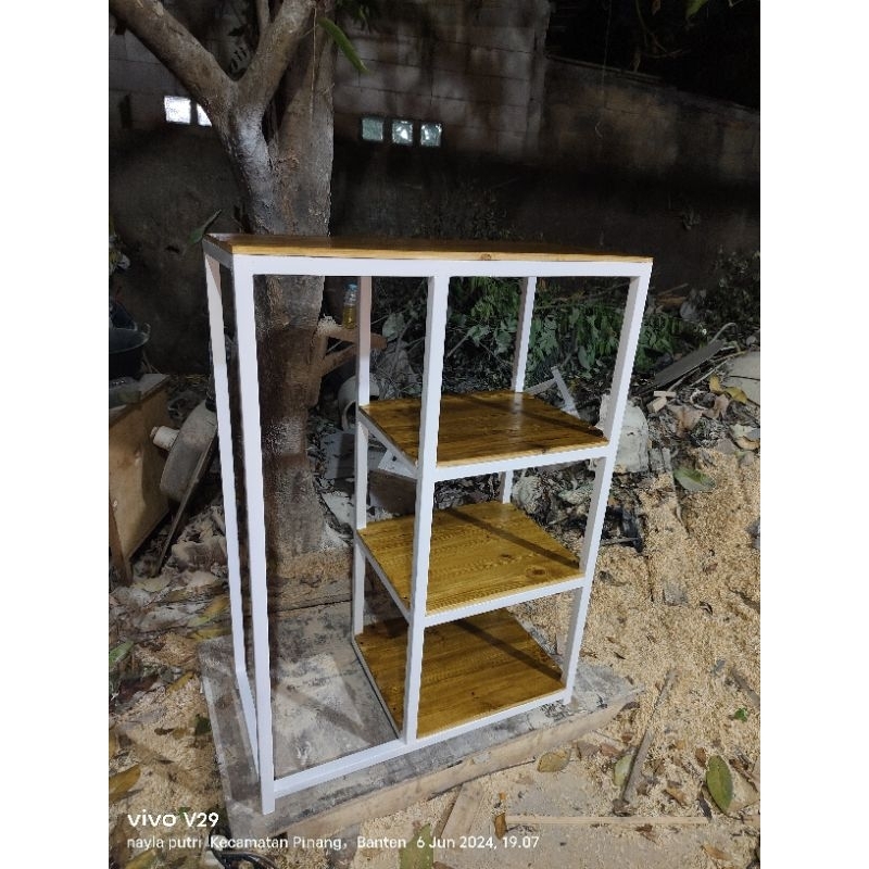 custom meja rak besi