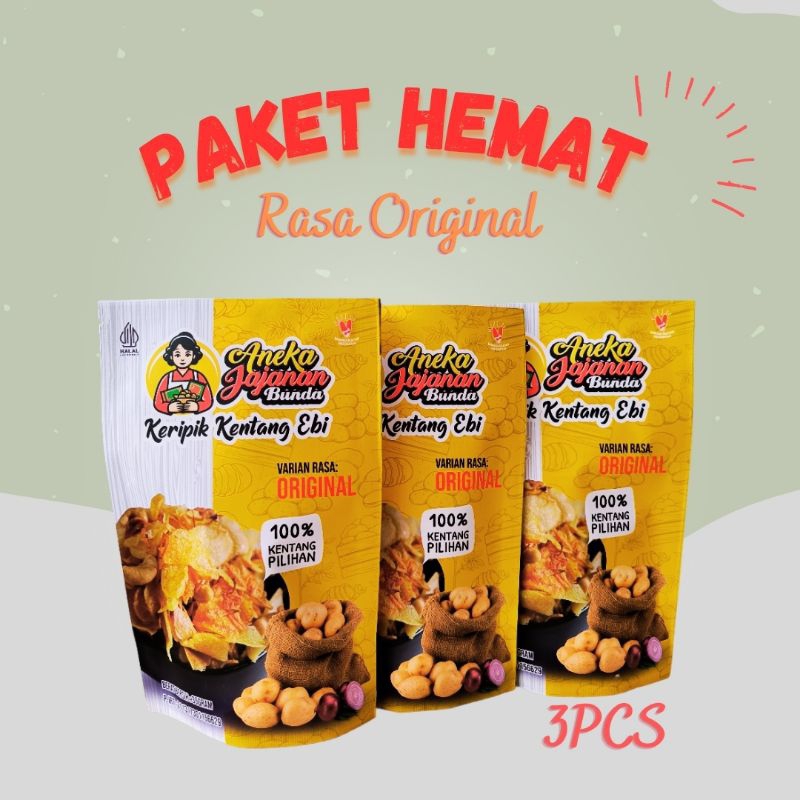 

Paket Hemat Keripik Kentang Ebi Original Isi 3pcs