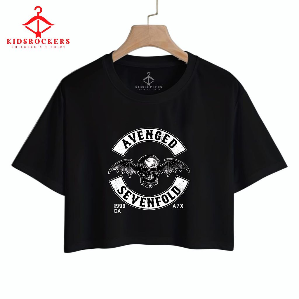 Kidsrockers t-shirt Crop top Avenged sevenfold 1999 kaos wanita bahan katun 24s kualitas distro