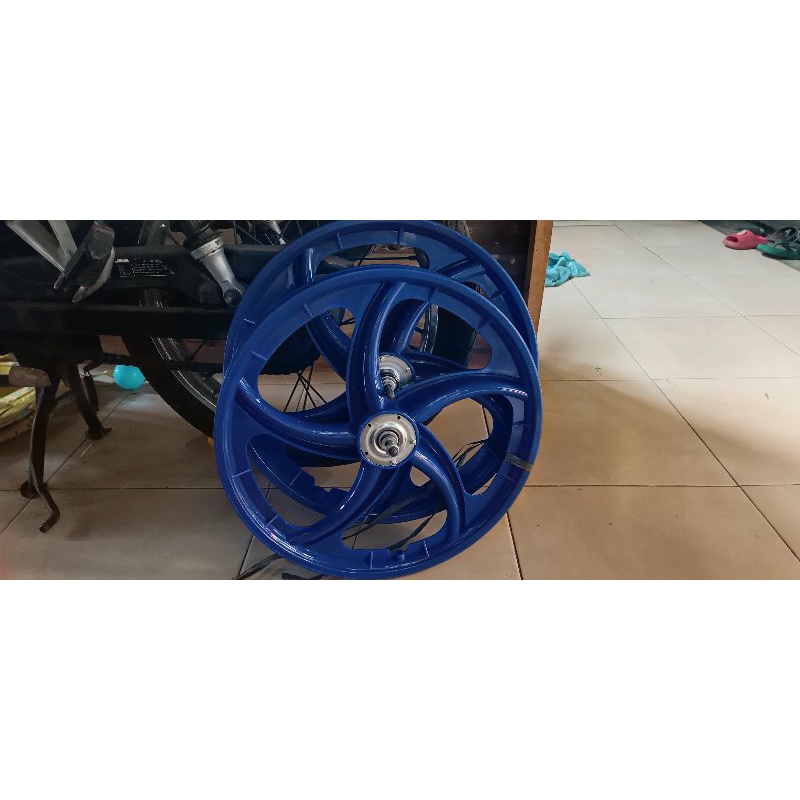 Velg Set Sepeda BMX Plastik Sepasang Biru