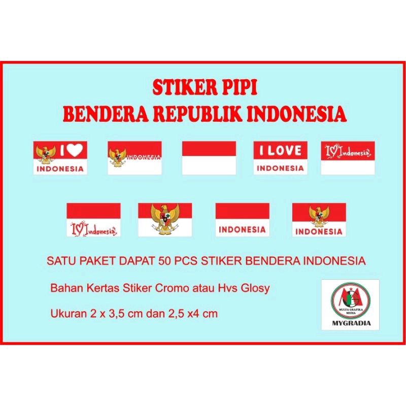 STIKER MINI BENDERA INDONESIA