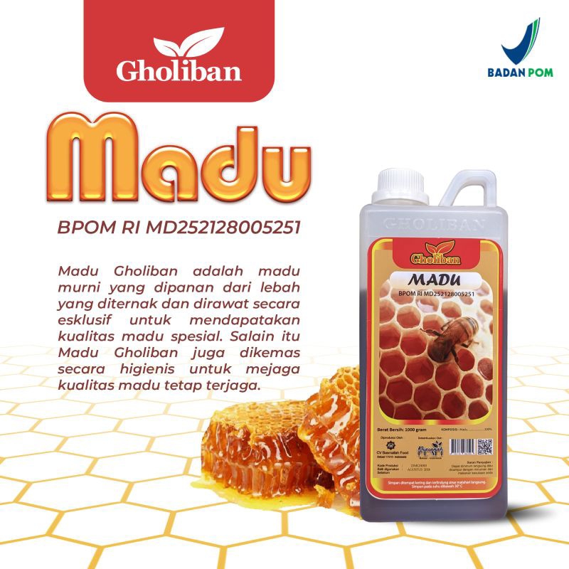 

Madu Gholiban - Madu Multiflora (BPOM) Original Botol Emboss Terlaris