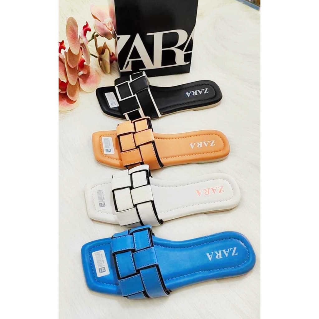 PROMO SANDAL WANITA SELOP FLAT ZARA KETUPAT TRENDY DAN KEKINIAN/ SANDAL WANITA FLAT EMPUK