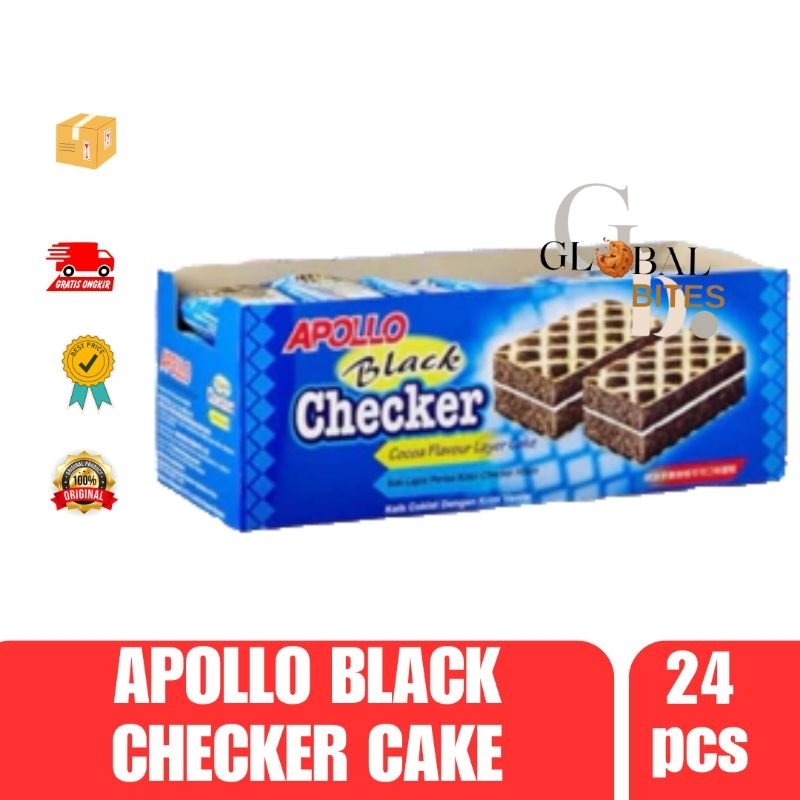 

Apollo Cake Black Checker Cocoa (18g x 24Pcs) Cake Malaysia Layer Cake Cocoa Flavour