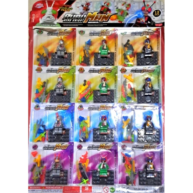 Brick Roboman Mainan Anak Superhero Ultraman / Kamen Rider Ninja Capung Hero Knight