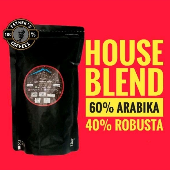 

House Blend 1 Kg Arabika 60% Robusta 40% Kopi Sangrai/Biji/Bubuk Berat 250g, 500g, 1Kg Spesial Blend Espresso, Es Kopi Susu,Tubruk. Americano, Latteart. cappucino.Termurah,Terdekat,Terlaris,Terenak.