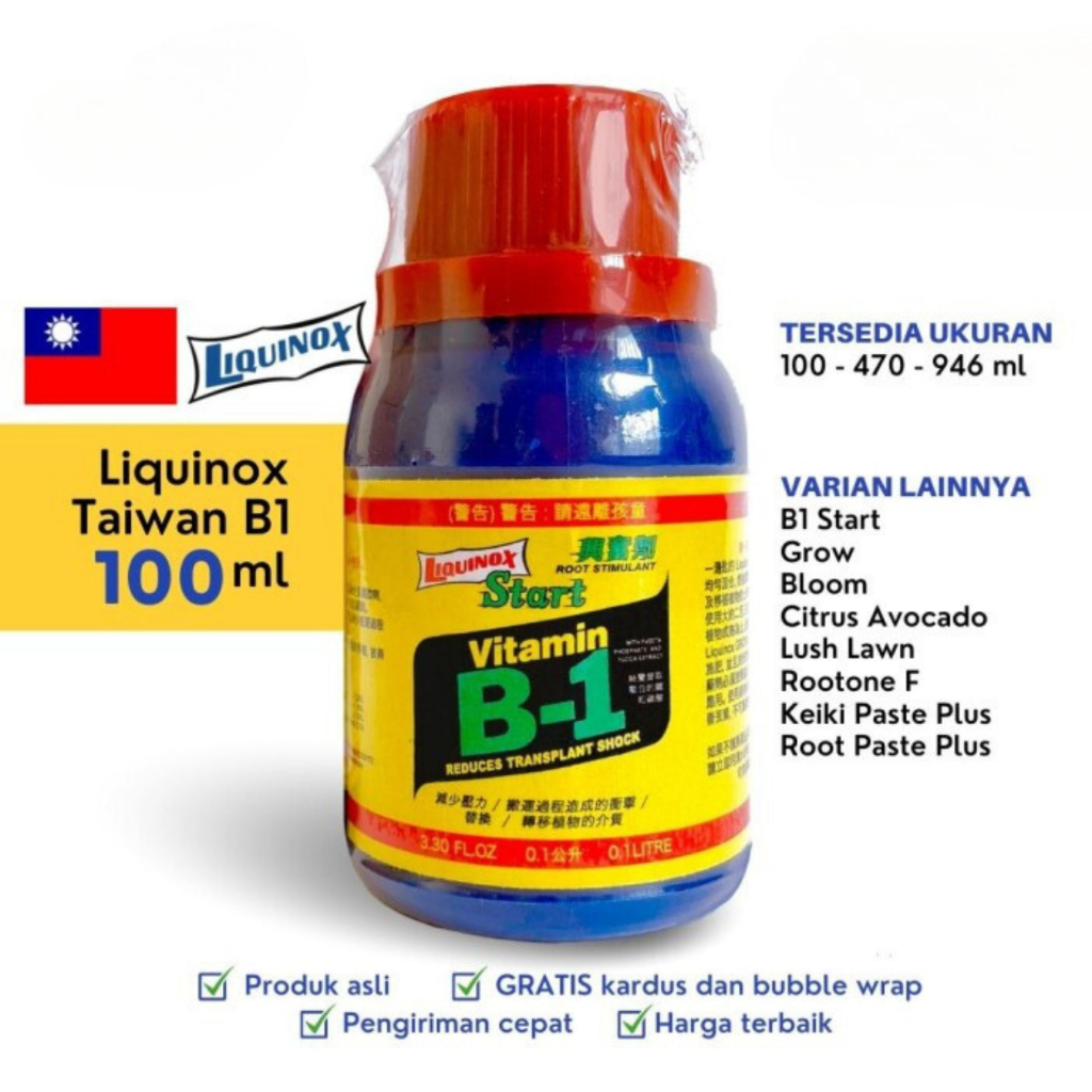 Liquinox Start Vitamin B1 Taiwan 100ml pupuk tanaman 0.1 liter Ori | Amerika USA thailand trex