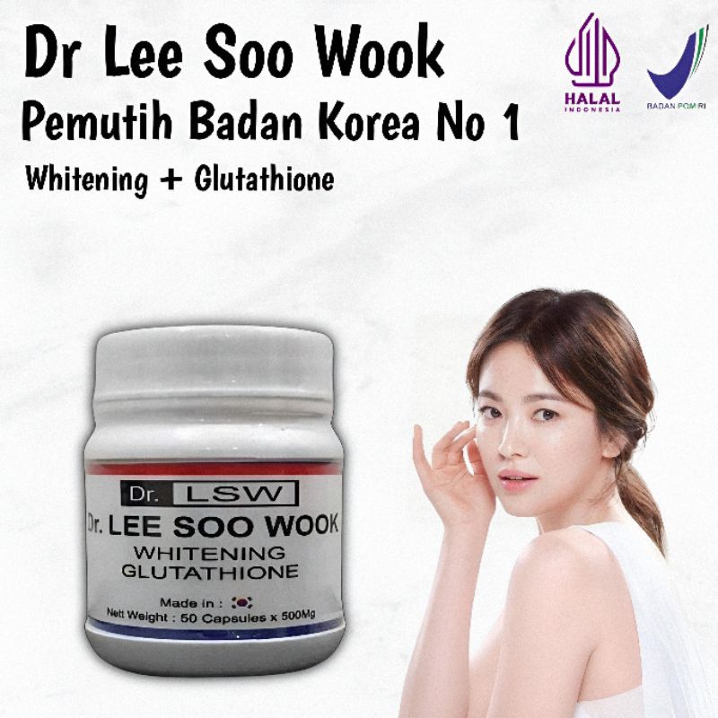 Pemutih wajah Dr LSW Lee Soo Wook Whitening Glutathione (50) Kapsul Asli 100% Original