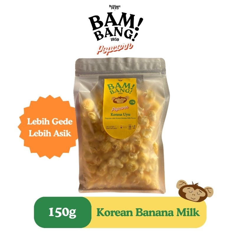 

BAM! BANG! Korean Banana Milk Flavor Gourmet Popcorn 150g | BAM! BANG! Gourmet Popcorn rasa Korean Banana Milk