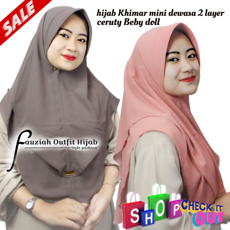 HIJAB MURAH KHIMAR MINI 2 LAYER BAHAN CERUTY