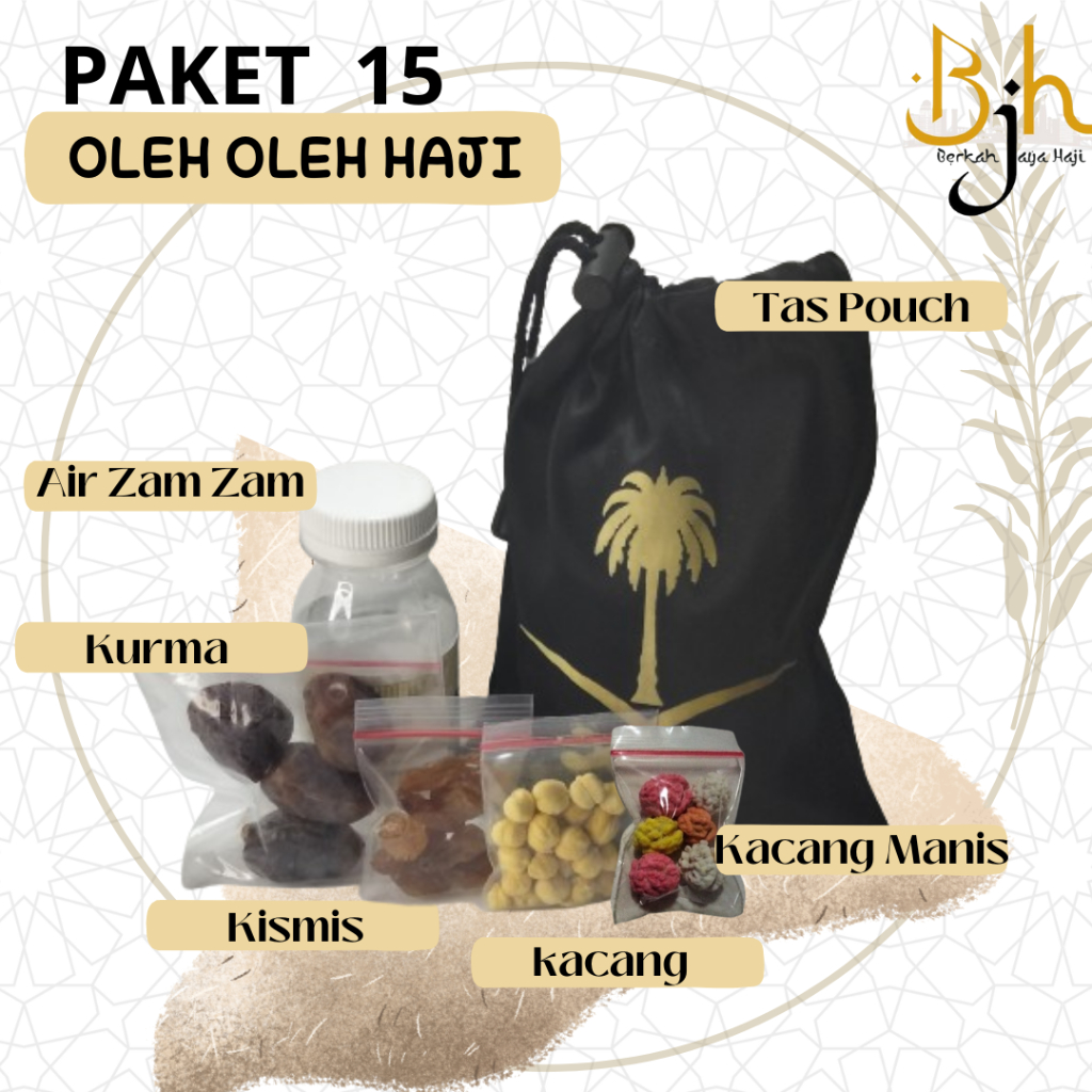 

Paket 15 Pouch Oleh-oleh haji dan umroh/ Pasuhe/Kacang manis