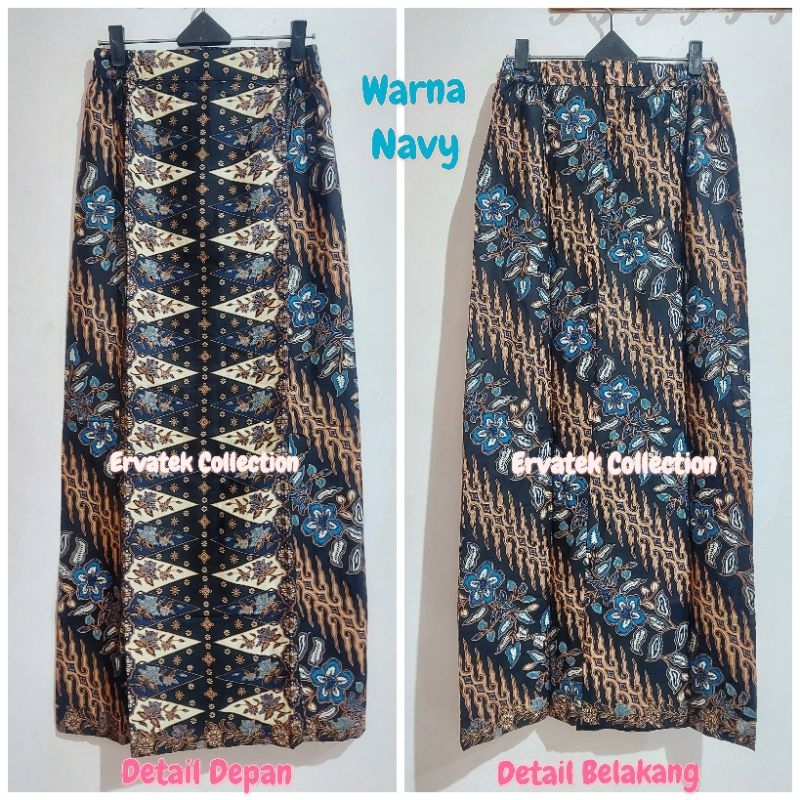 (NEW) Rok Sepan Tumpal ST54 Motif Pucuk Rebung Warna Hitam Navy / Bawahan Batik Wanita Rok Panjang K