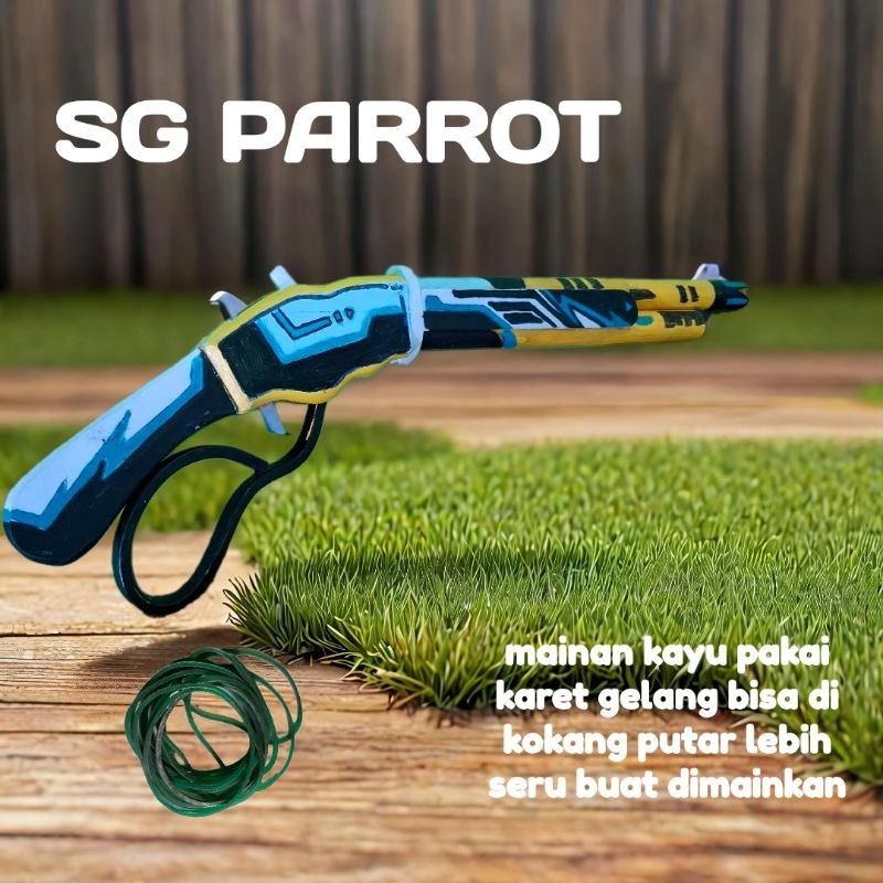 mainan viral sg kayu parrot