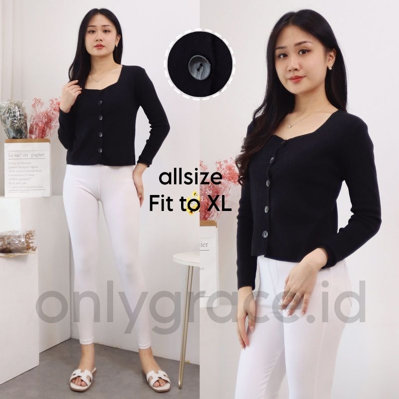 Cardigan Knit Cardigan Rajut Knit Cardigan Import Lengan Panjang Kardigan Lengan Panjang