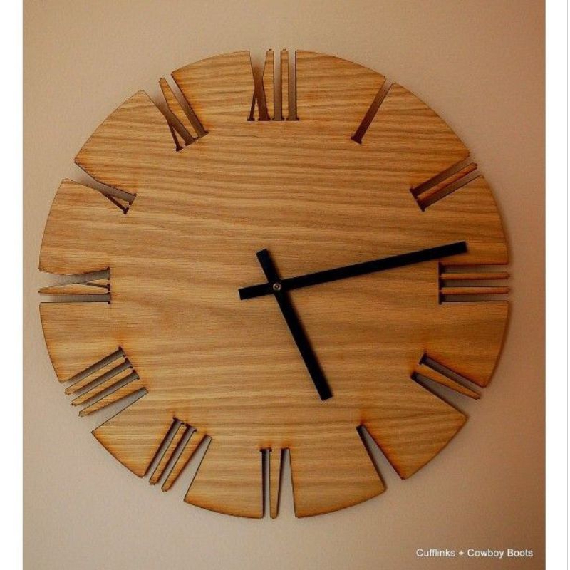 jam dinding kayu angka romawi