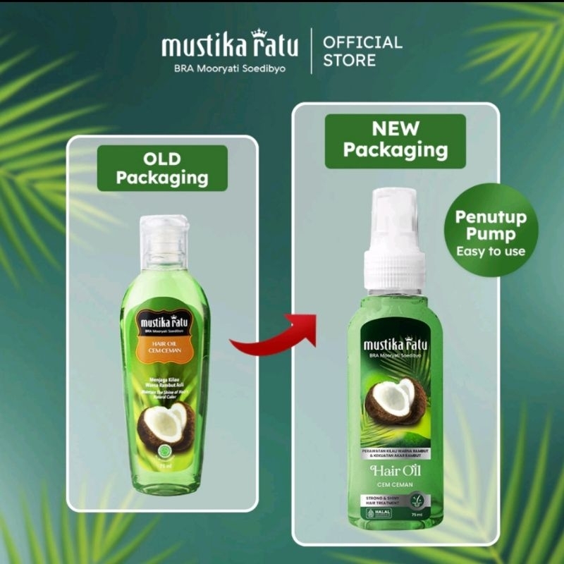 MUSTIKA RATU Minyak Cem Ceman/ CEM CEMAN HAIR OIL 175ML / Menjaga Kilau Warna Rambut Asli